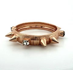 Mawi London Multicolor Crystal & Spike Embedded Cuff Magnetic Bracelet 73g