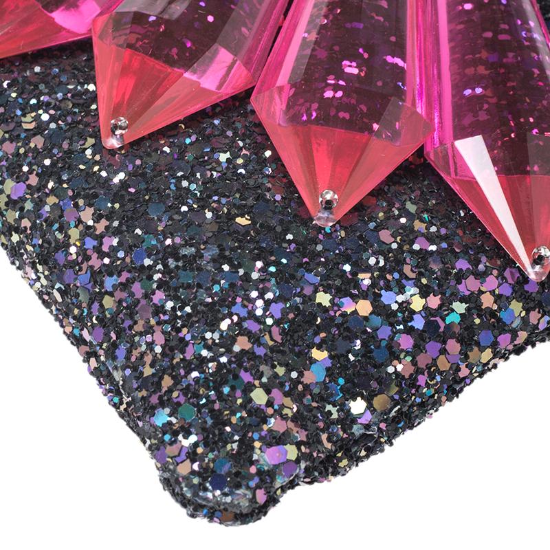 Mawi Multicolor Glitter with Acrylic Perspex Double Clutch 1