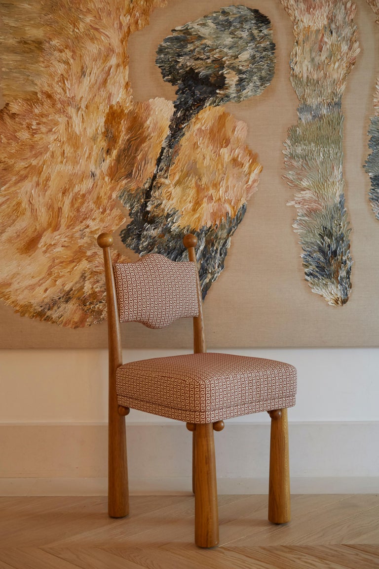 Mawu Sculpted Oak Chair by Laura Gonzalez In New Condition For Sale In Paris, FR