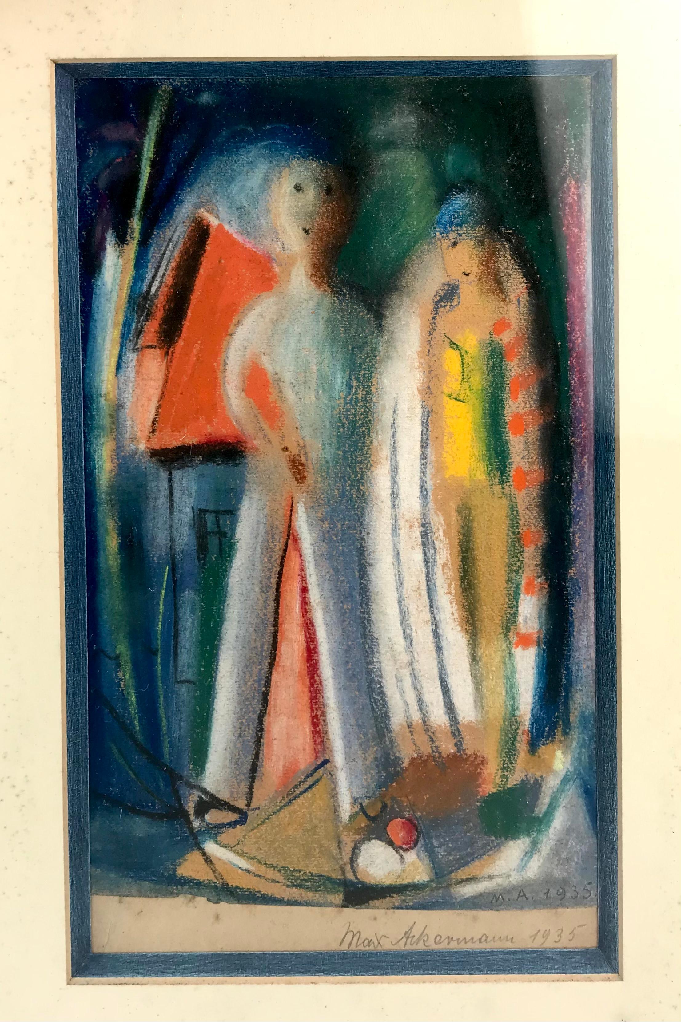 Max Ackermann Modernist Original Painting Germany 1935 Stuttgart In Good Condition For Sale In London, GB
