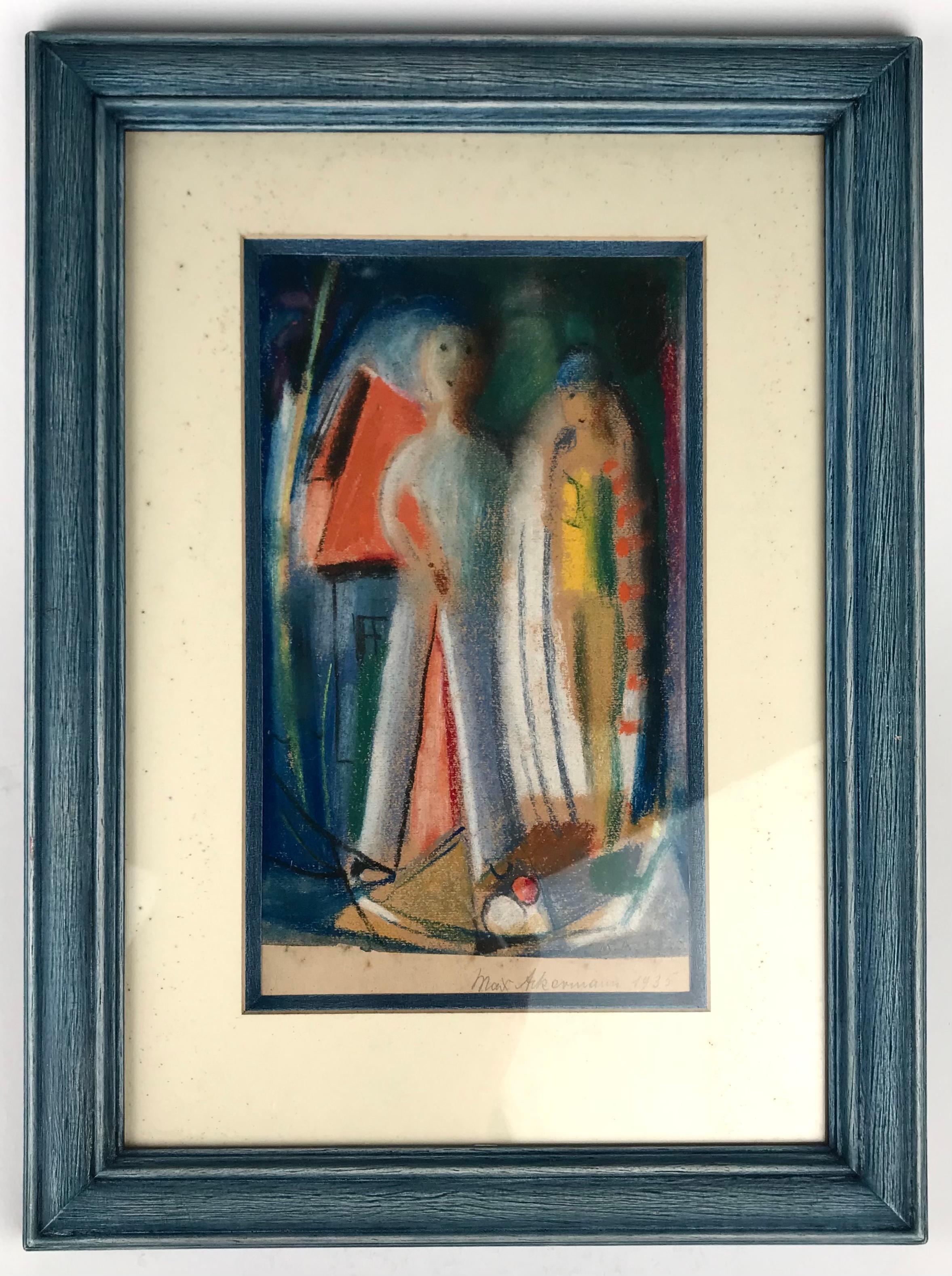 Peinture moderniste originale de Max Ackermann Allemagne 1935 Stuttgart Bon état - En vente à London, GB