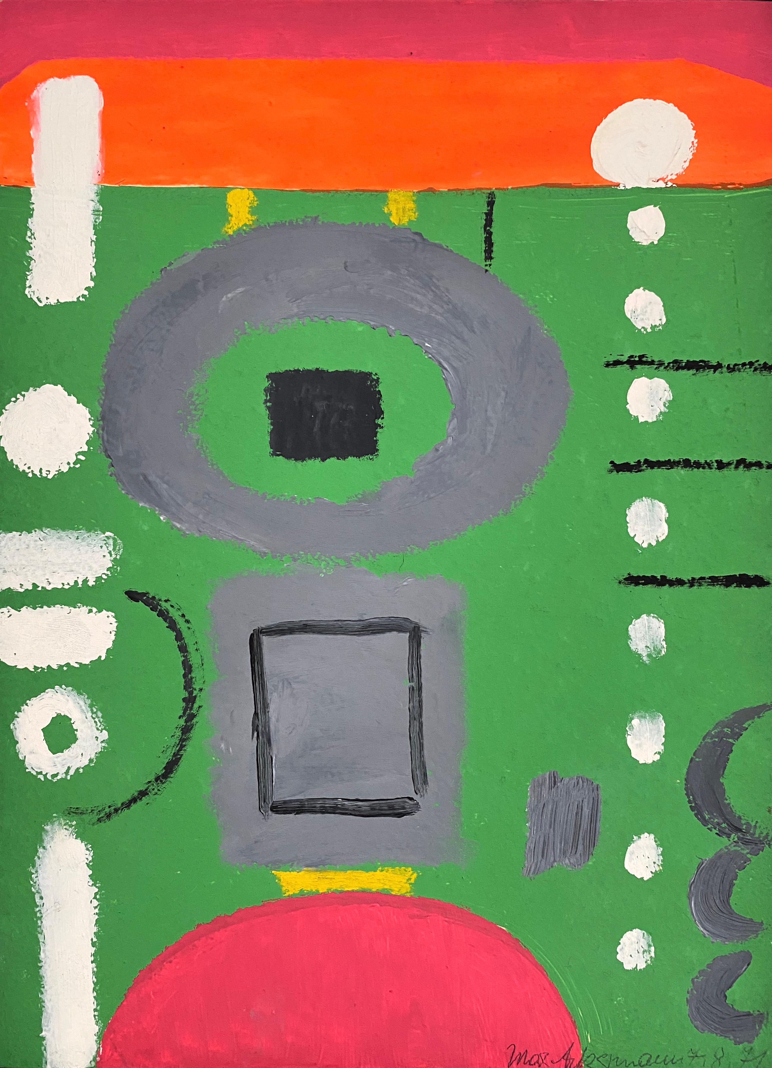Max Ackermann Abstract Painting - untitled, 1971, oil on cardboard, abstract art, composition