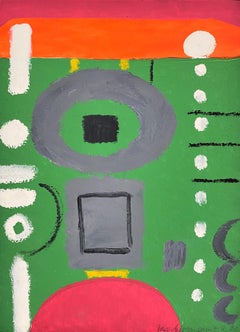 untitled, 1971, oil on cardboard, abstract art, composition