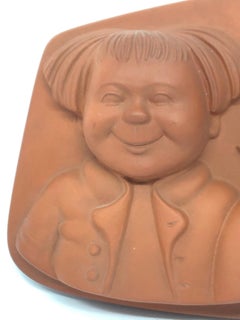 Max and Maurice Heads Wall Plate - Wall Decoration Vintage, German, 1950s