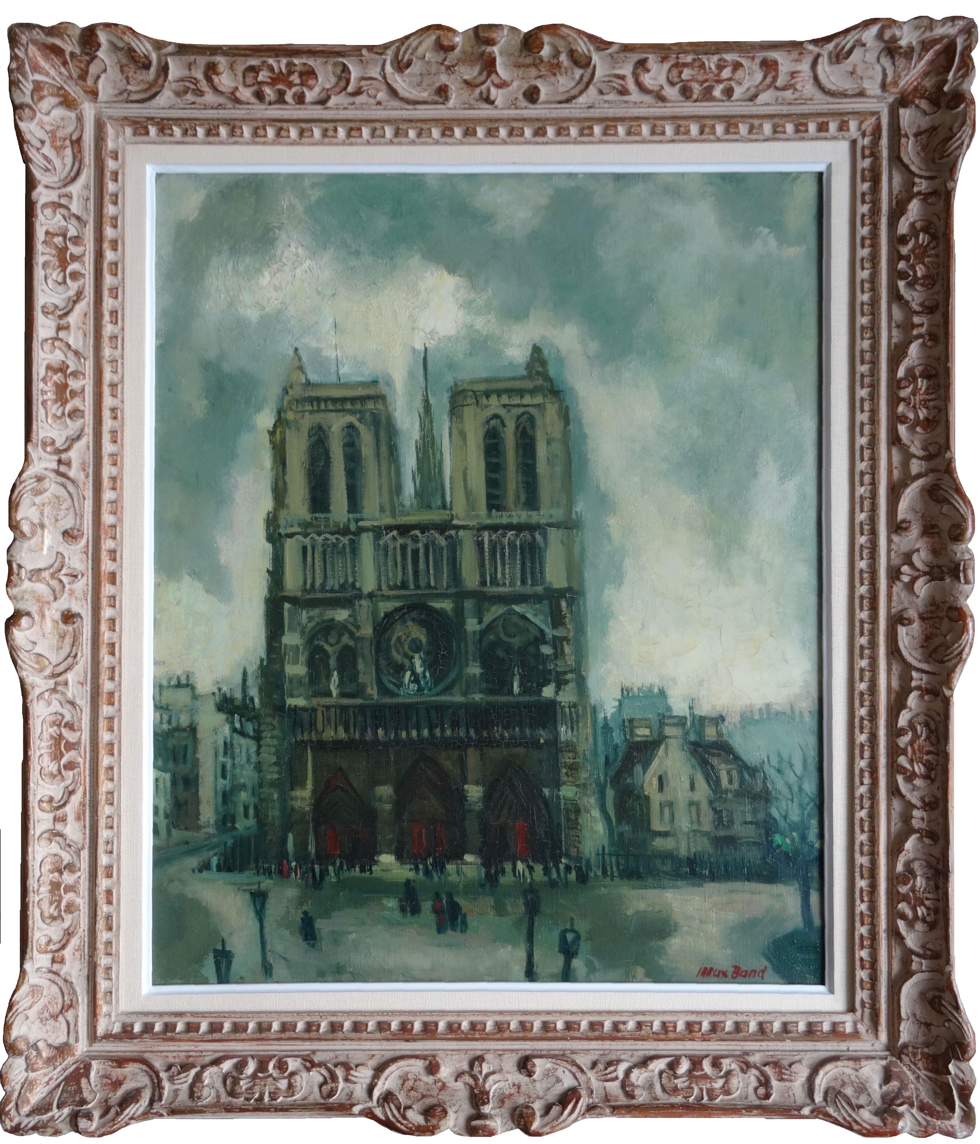 Notre-Dame de Paris. Öl auf Leinwand, 65x54 cm – Painting von Max Band