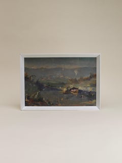 German Impressionist Landscape Oil on Board, Max Baumann (1884-1939)