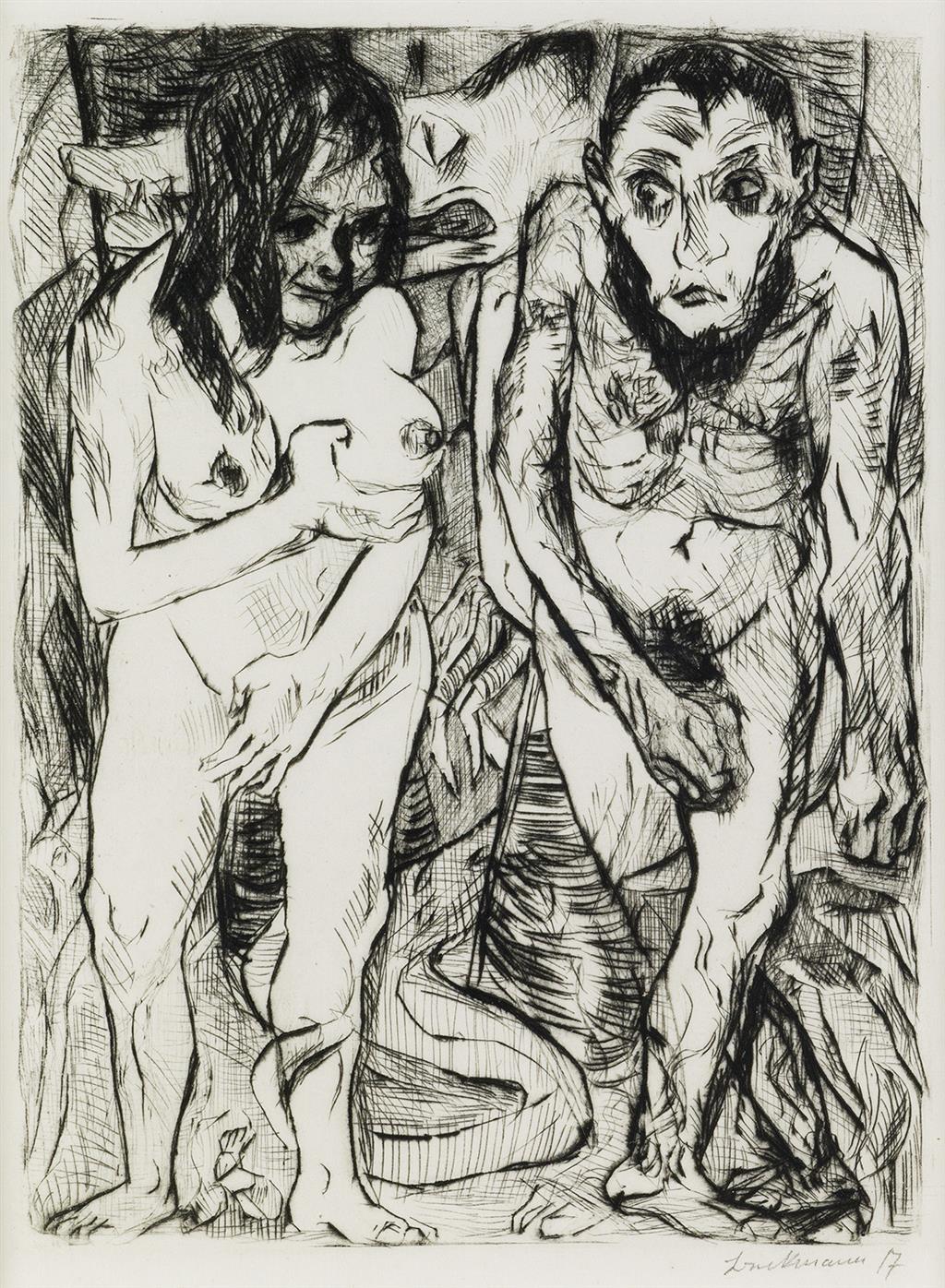Max Beckmann Figurative Print – Adam and Eve