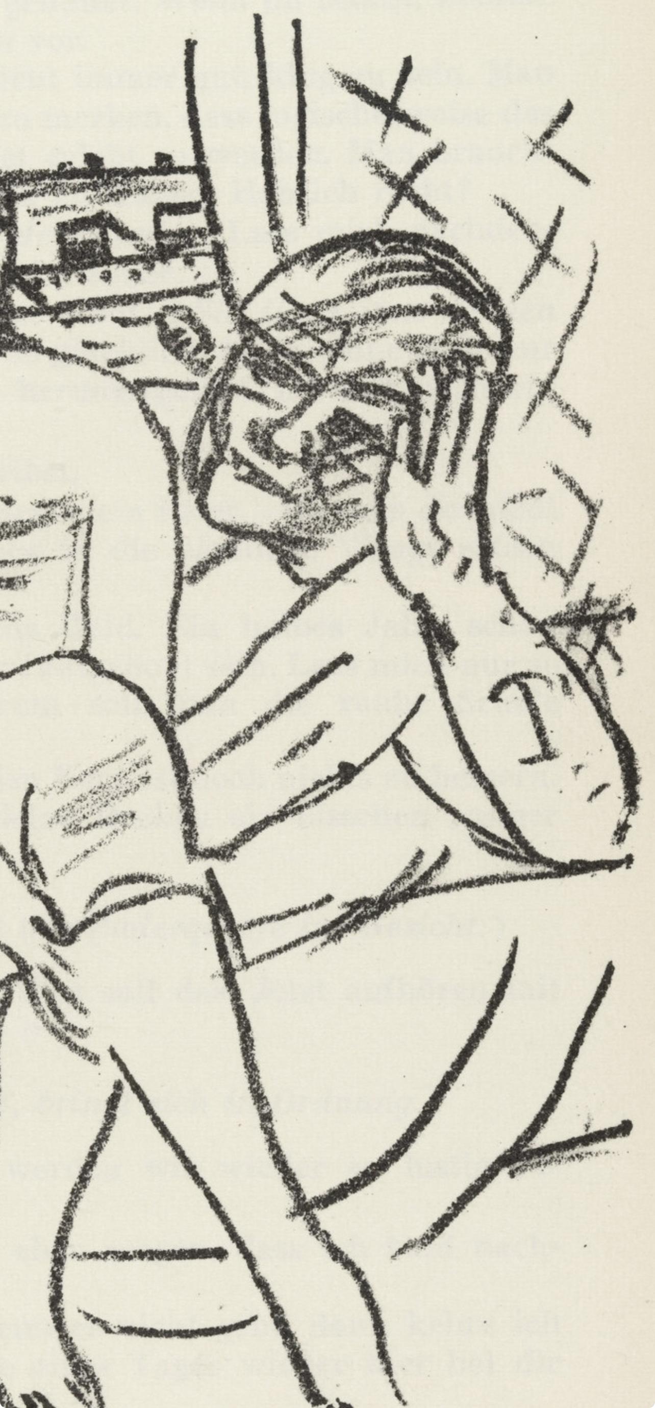 Beckmann, Composizione (Hofmaier 323-329), Der Mensch ist kein Haustier (dopo) - Print Moderno di Max Beckmann