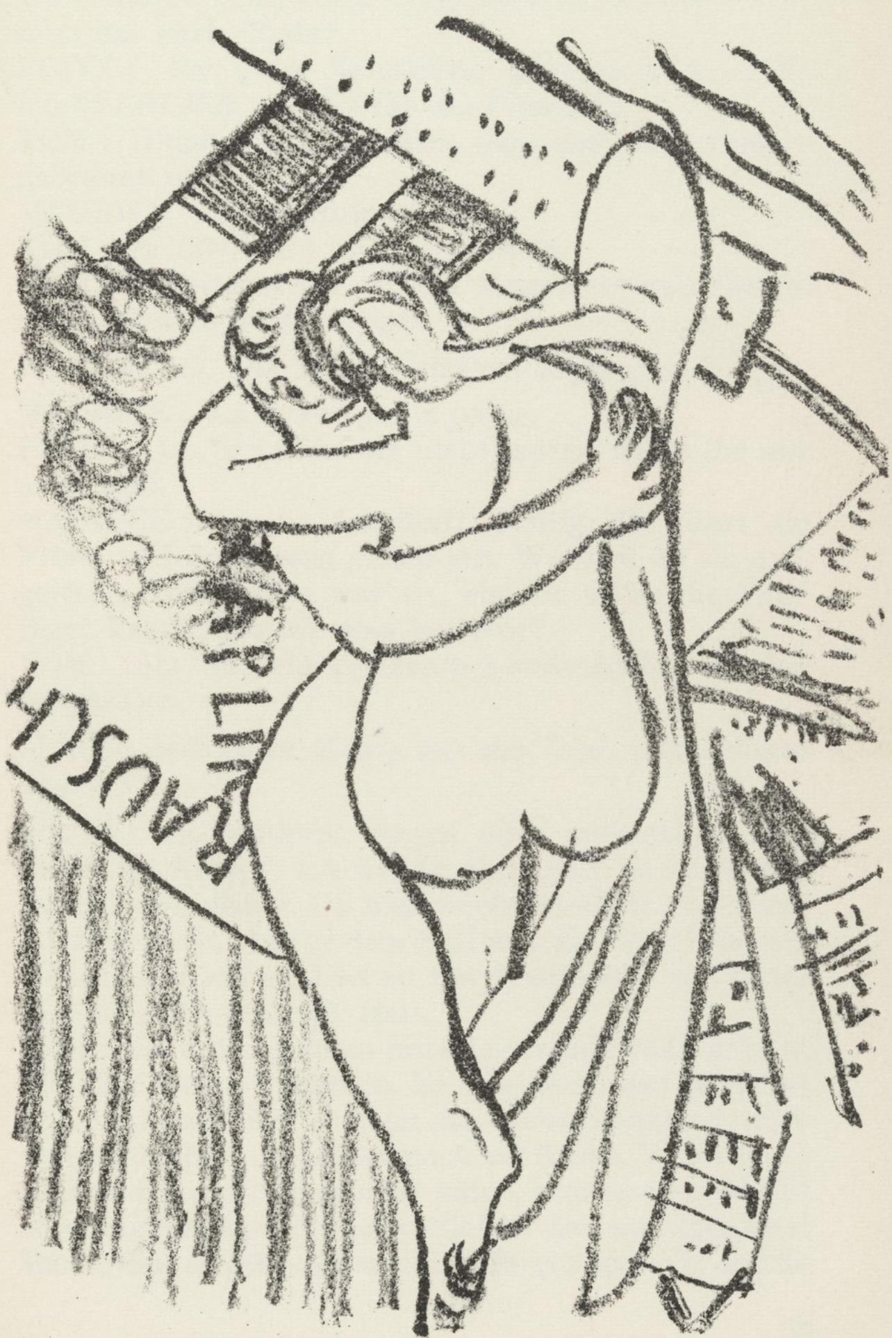 Figurative Print de Max Beckmann - Beckmann, Composición (Hofmaier 323-329), Der Mensch ist kein Haustier (después)