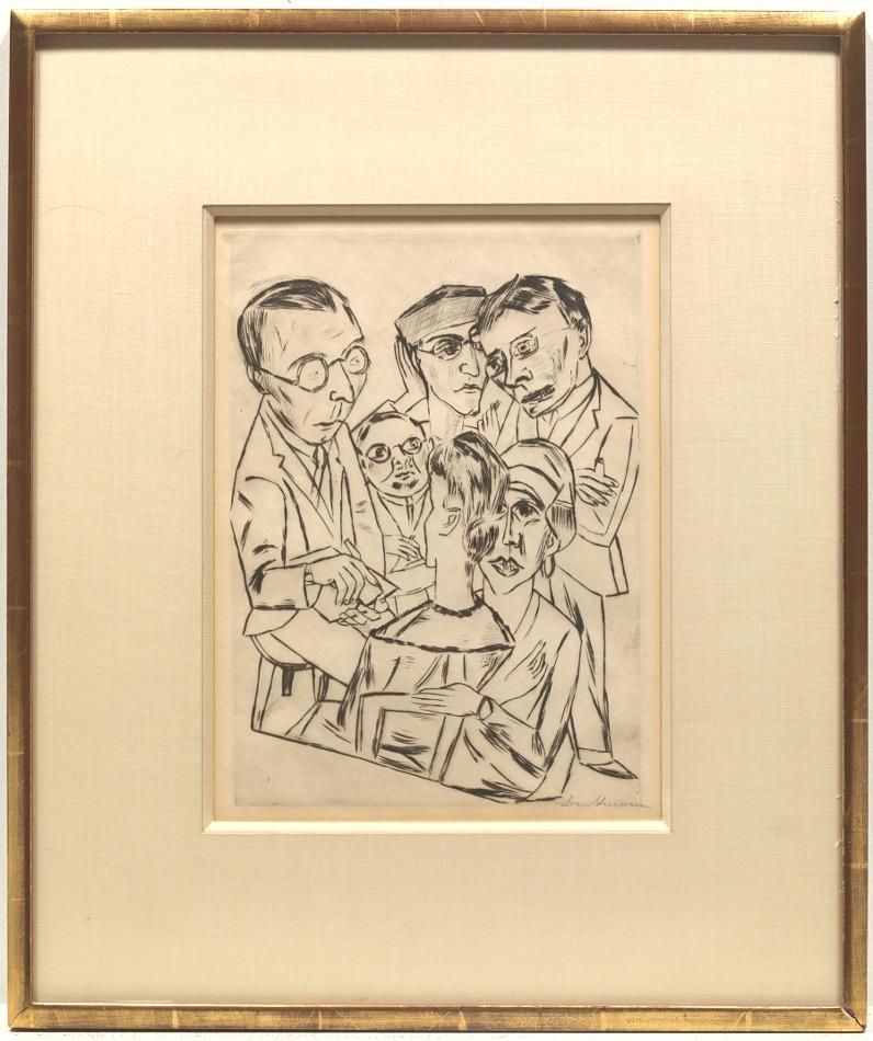 Der Zeichner in Gesellechaft (The Draftsman in Society) - Expressionist Print by Max Beckmann