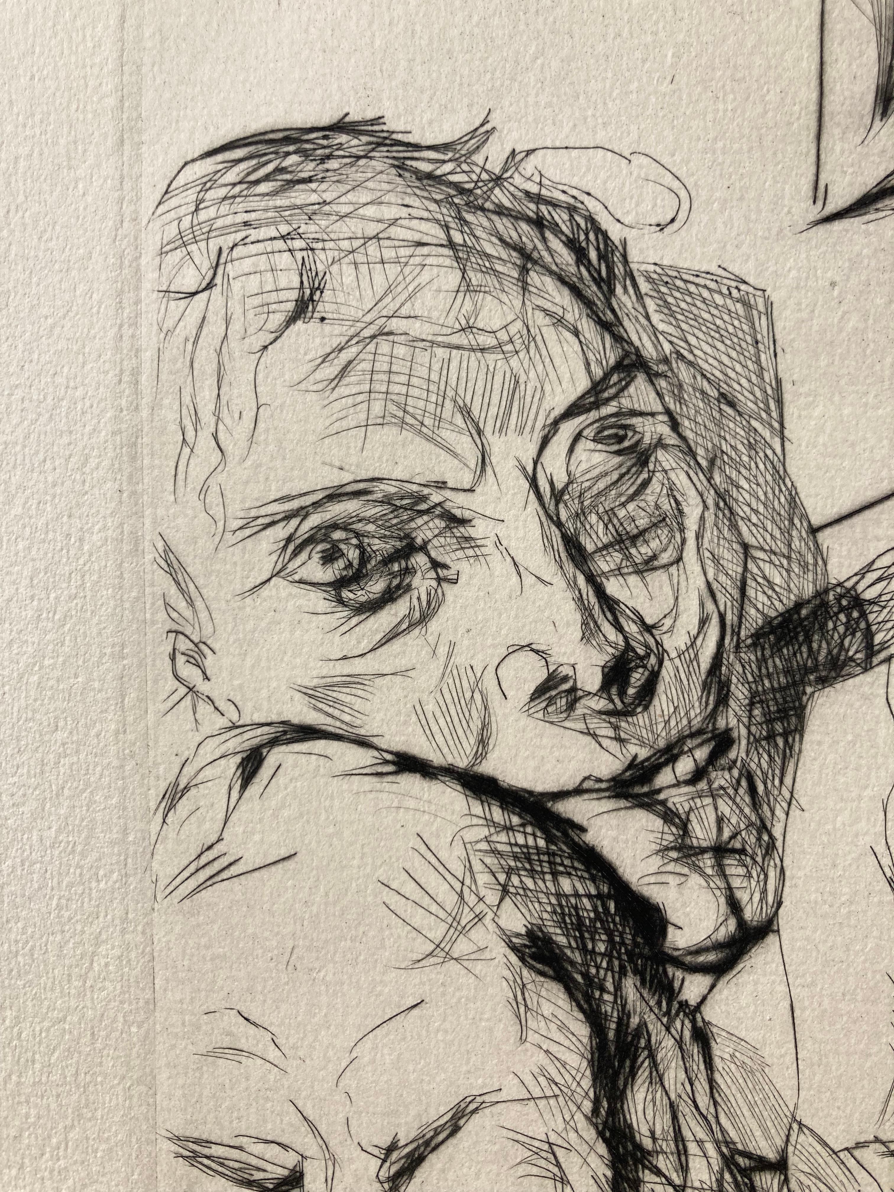 ABEND (SELBSTPORTRÄT mit den Battenbergs) (Expressionismus), Print, von Max Beckmann