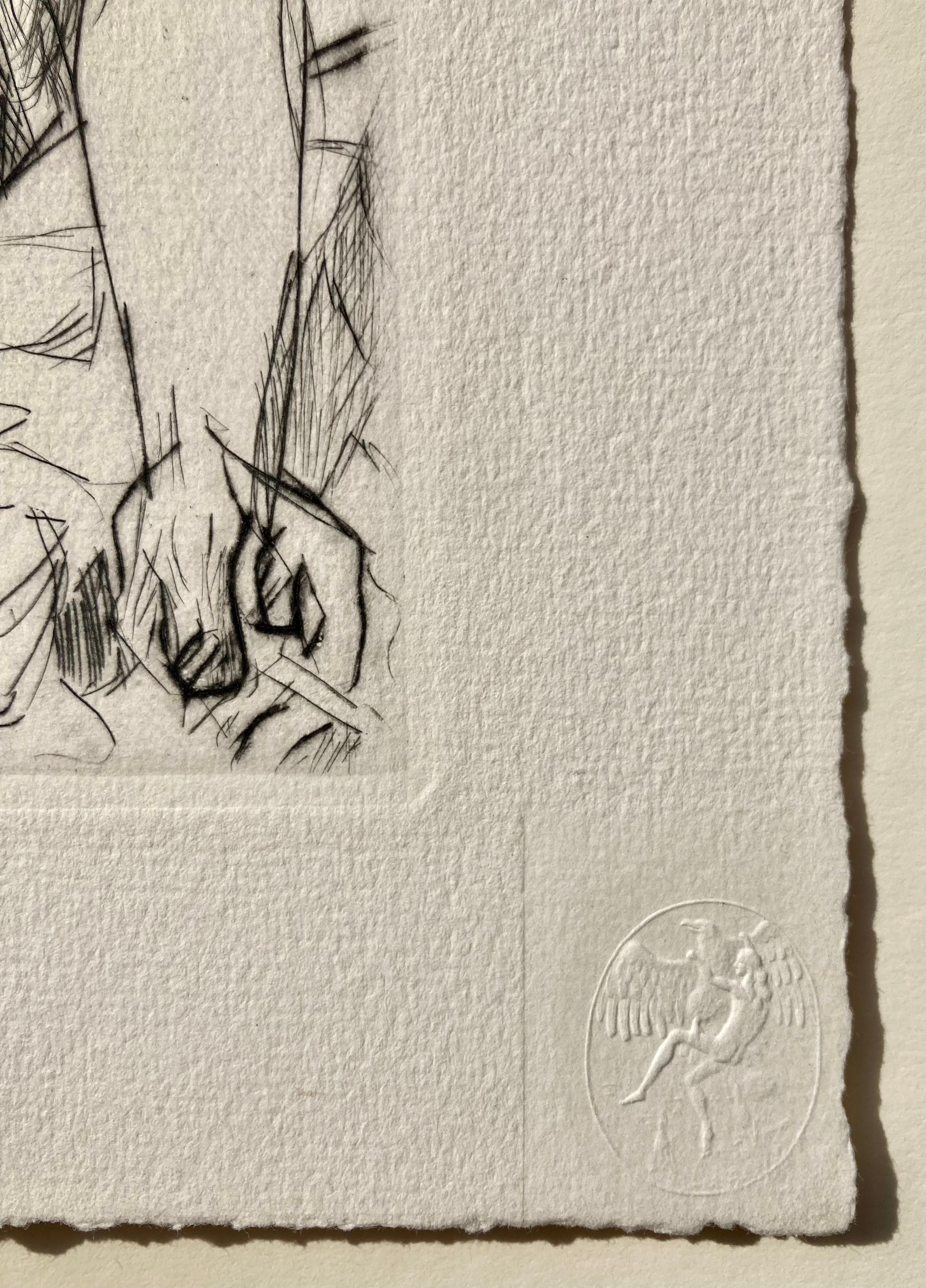 ABEND (SELBSTPORTRÄT mit den Battenbergs) (Beige), Figurative Print, von Max Beckmann