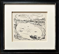 Mainlandschaft, Kaltnadelradierung, handsigniert