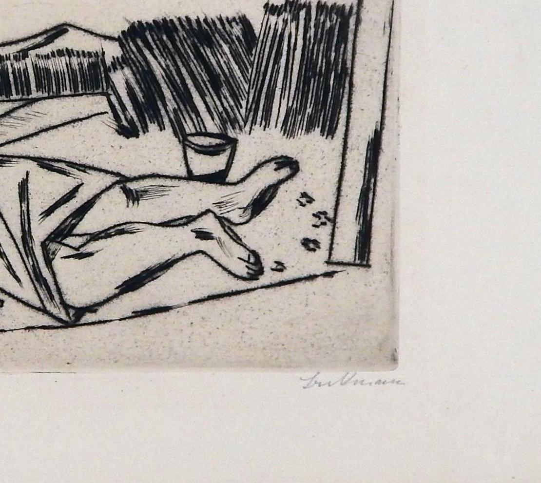 Max Beckmann German Expressionist Etching 1922, Maiden Sleeping in the Cornfield For Sale 2