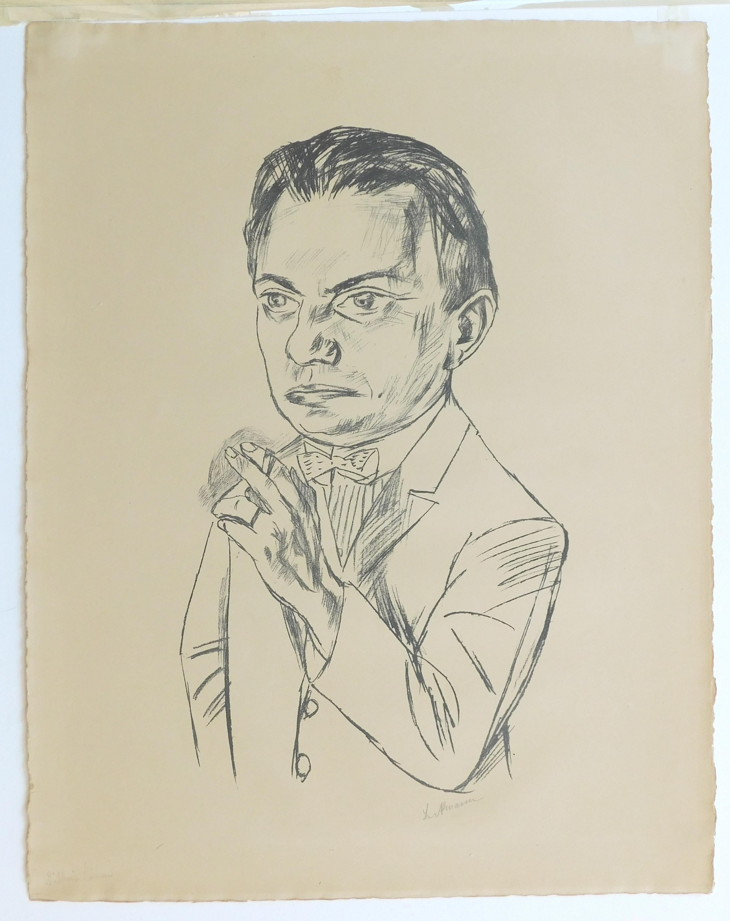 Max Beckmann Litografía original, 1922 Firmada, 