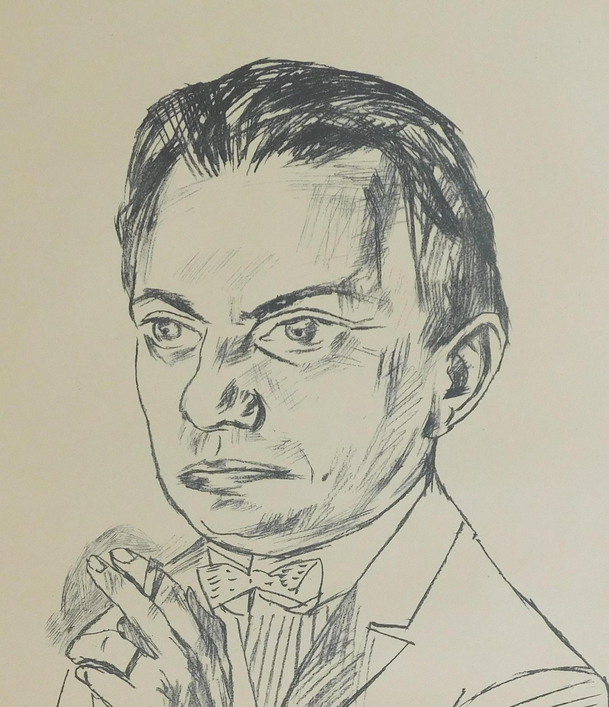 Max Beckmann Litografía original, 1922 Firmada, 