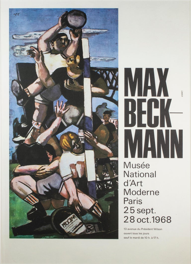 Banyan kalv offer Max Beckmann - 'Rugby players' Max Beckmann exhibition poster Musée  National d'Art Moderne For Sale at 1stDibs