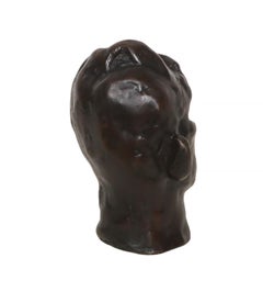 „Kopf eines Mannes“, moderne Bronzeskulptur von Max Beckmann