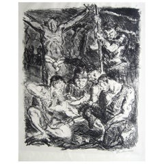 Max Beckmann Lithographie expressionniste allemande:: 1911:: Jeu du soldat