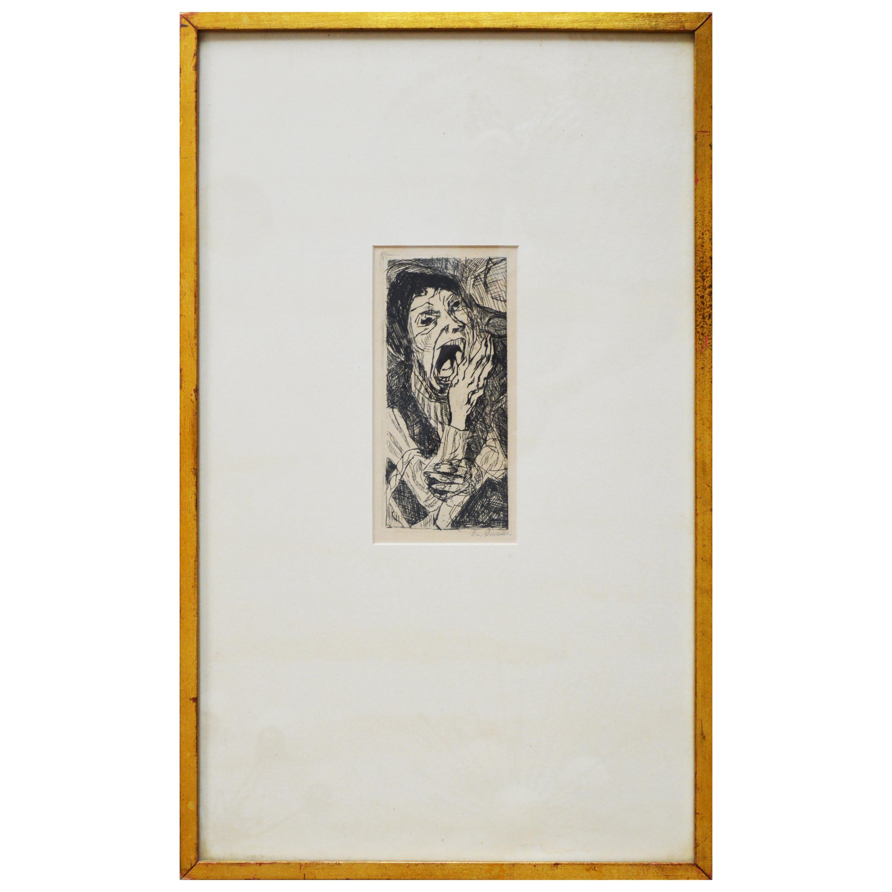 Max Beckmann Signed "Strasse II" 1916 German Expressionist Framed Drypoint Print