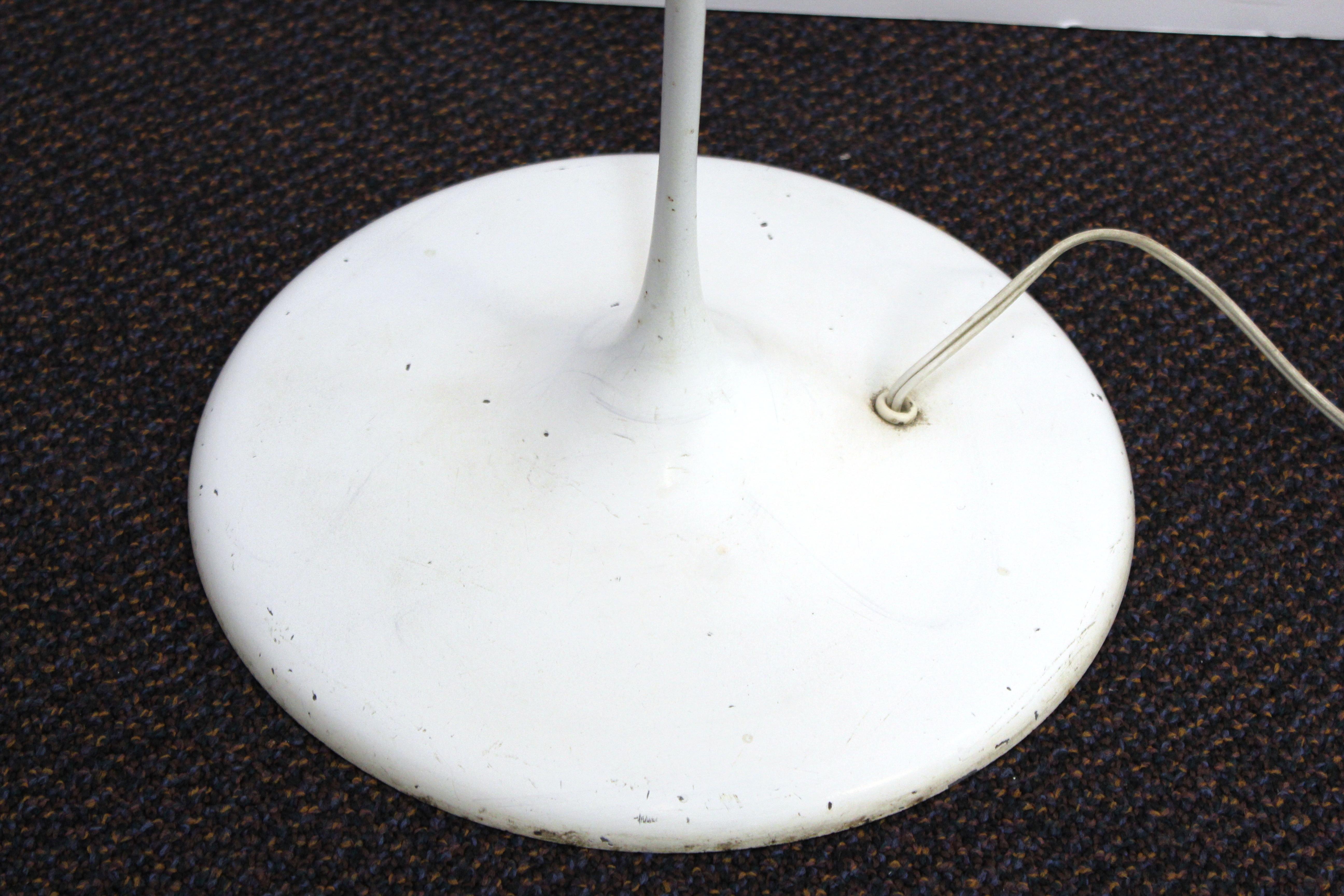 Max Bil Mid-Century Modern Torchere Floor Lamp in White In Good Condition In New York, NY