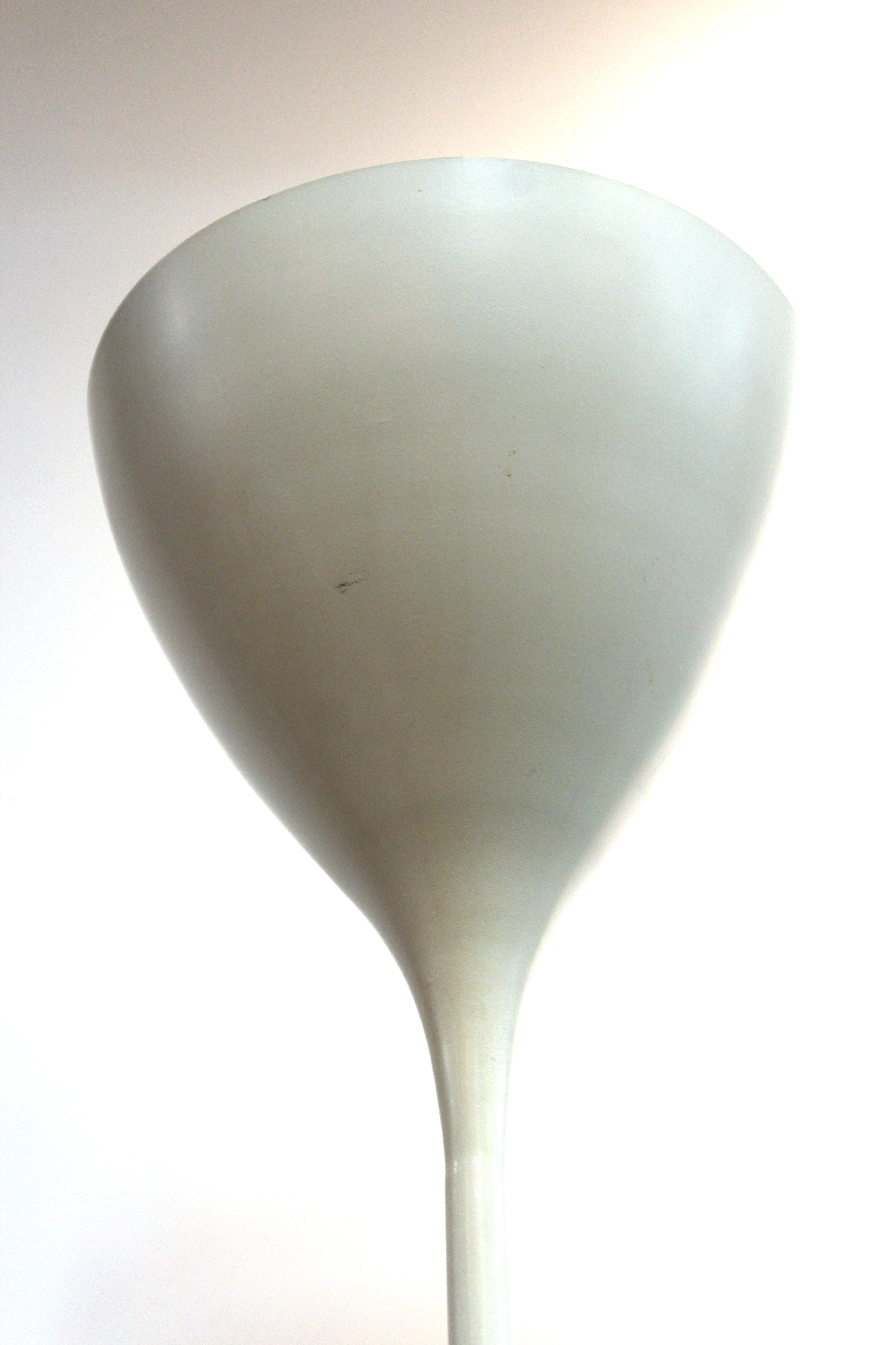 Mid-20th Century Max Bil Mid-Century Modern Torchere Floor Lamp in White