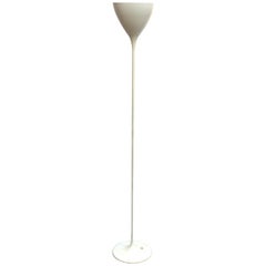 Max Bil Mid-Century Modern Torchere Floor Lamp in White