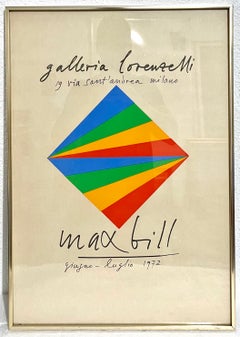 Abstract Hard Edged Geometric Silkscreen Vintage Poster Max Bill Kinetic Op Art