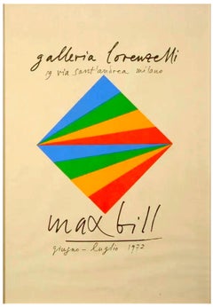 Affiche vintage Max Bill Kinetic Op Art, sérigraphie géométrique abstraite à bords durs