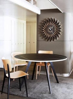 Max Bill Cross Frame Chair, Black Beech Frame/Natural Birch Plywood Seat&Back