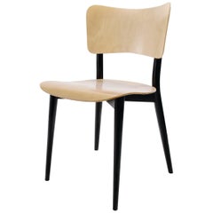 Max Bill Cross Frame Chair, Black Beech Frame/Natural Birch Plywood Seat&Back