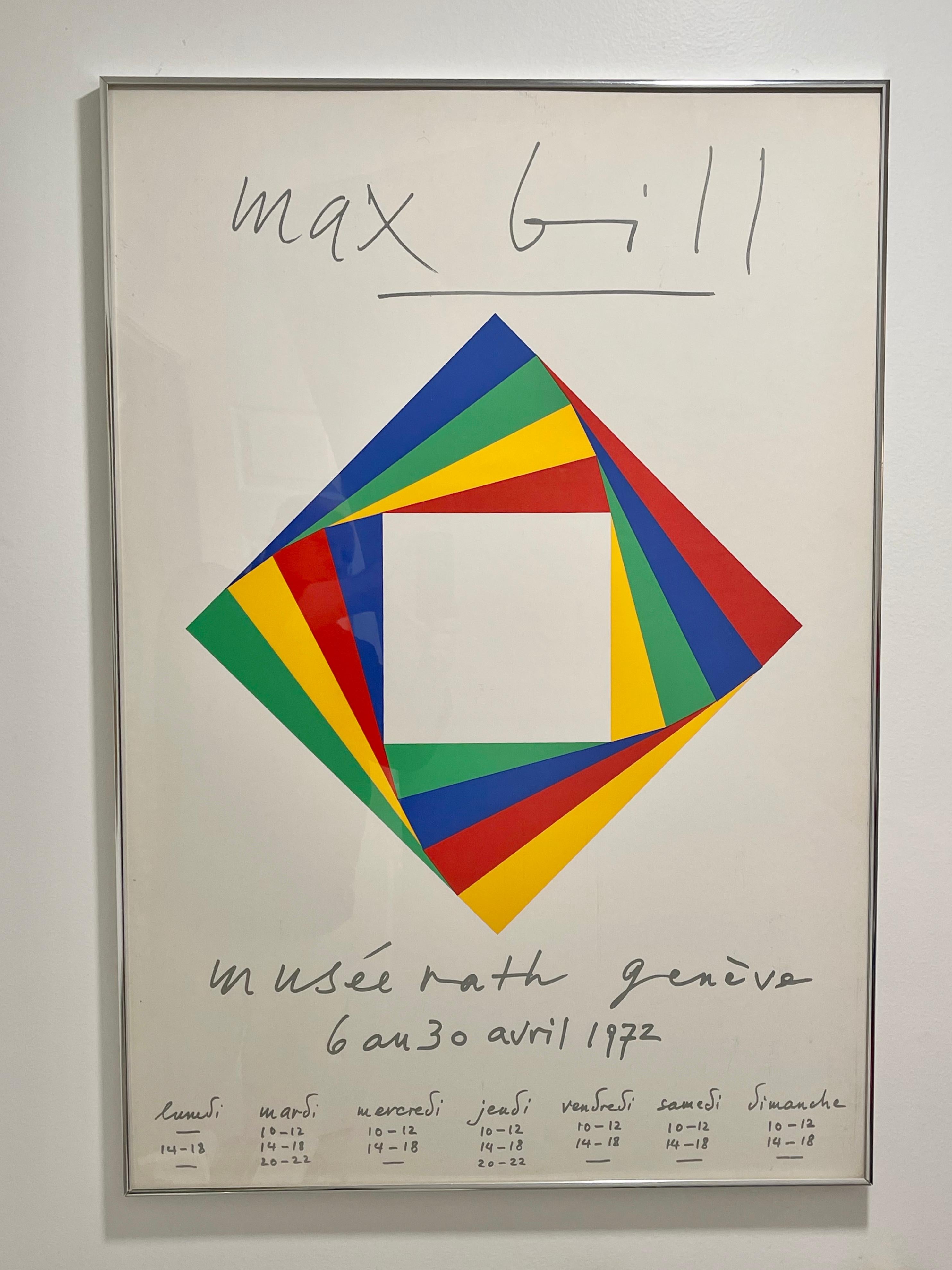Mid-Century Modern Max Bill Geneve Musee Serigraph, 1972 For Sale