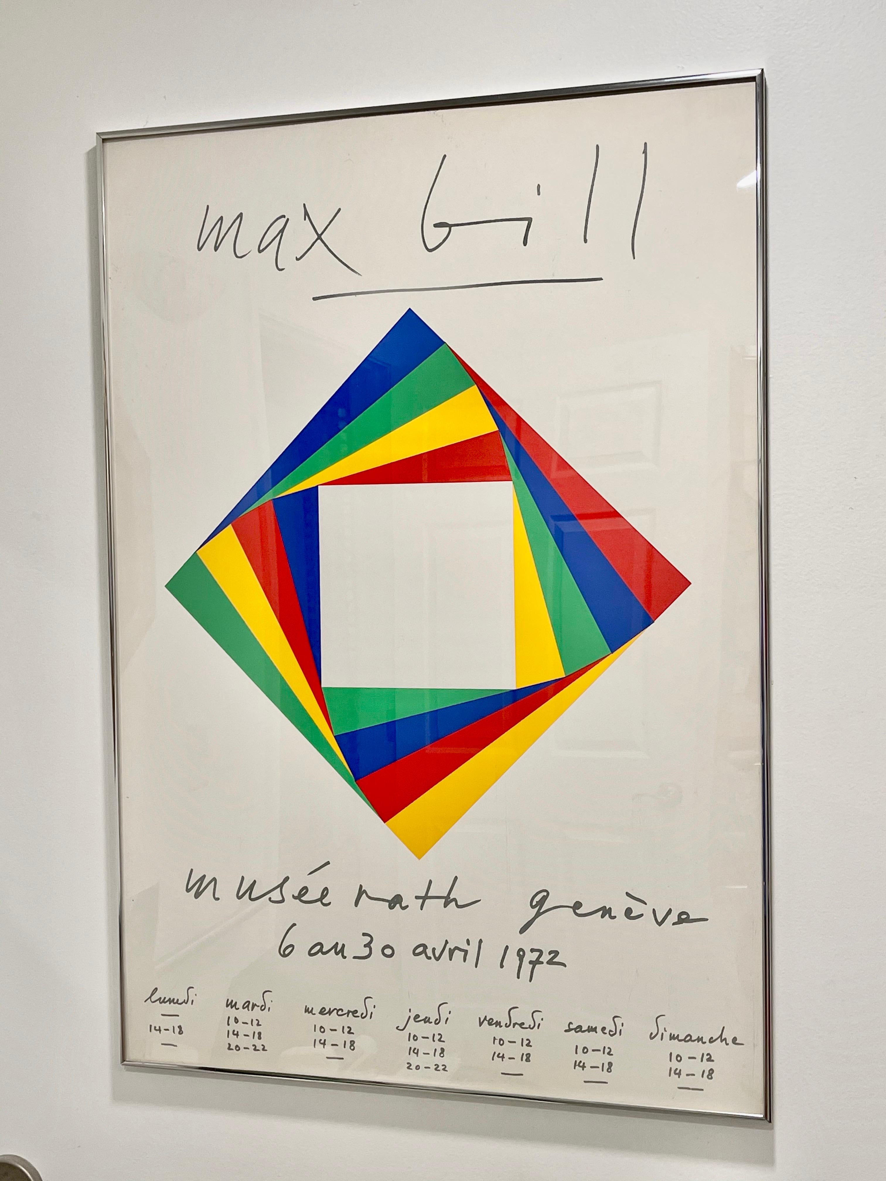 Max Bill Geneve Musee Serigraph, 1972 In Good Condition For Sale In Hanover, MA