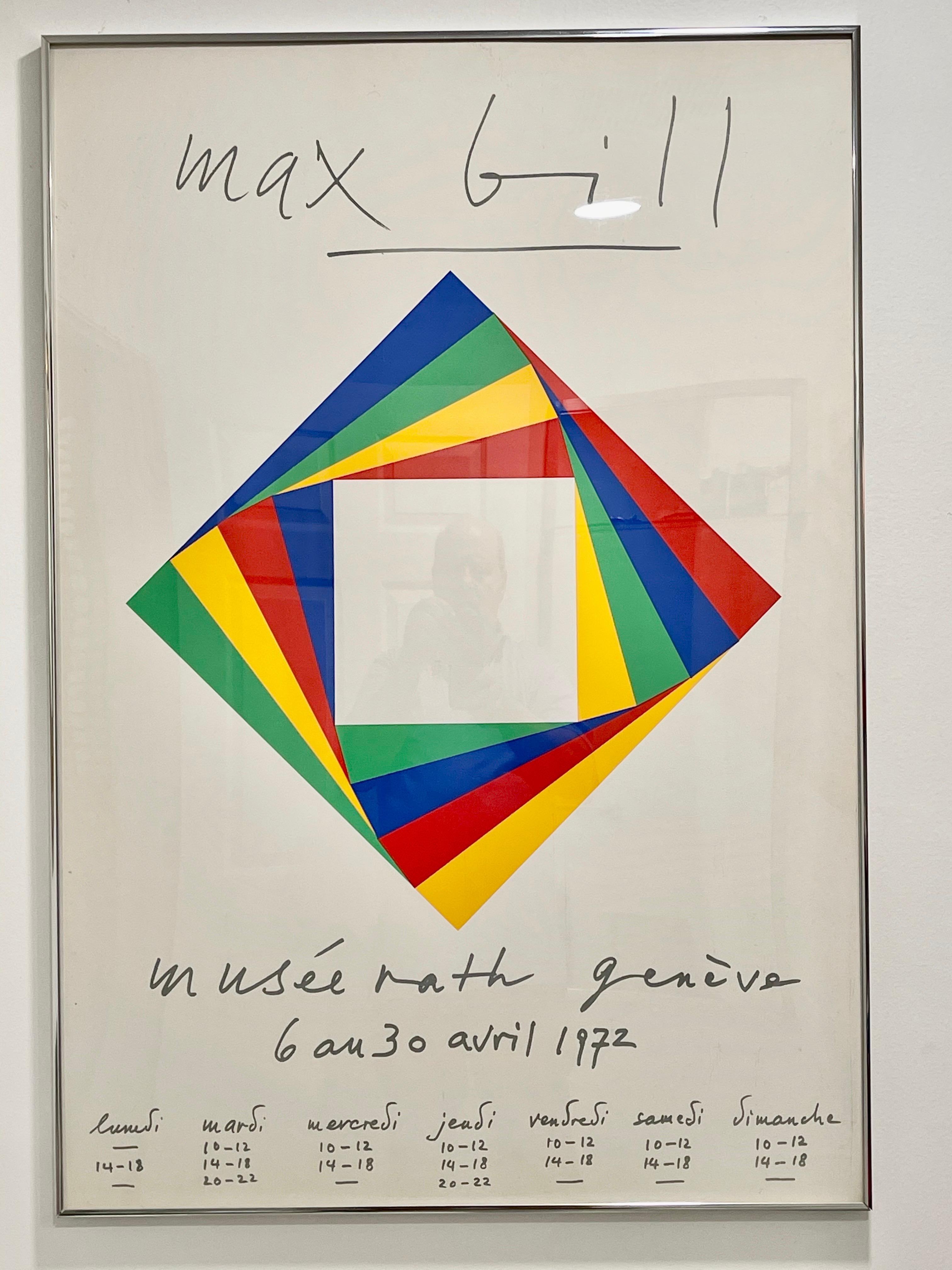 Late 20th Century Max Bill Geneve Musee Serigraph, 1972 For Sale
