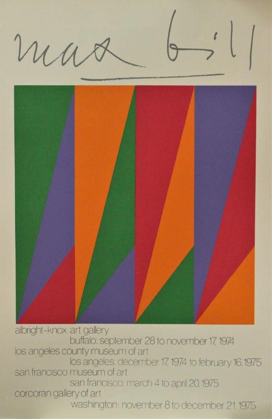 Max Bill Print - Albright-Knox Art Gallery, Buffalo: September 28 to November 17, 1974 Poster 