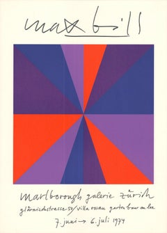 Max Bill Lithograph Poster, Abstract Design, 1974 Exhibition, Unframed