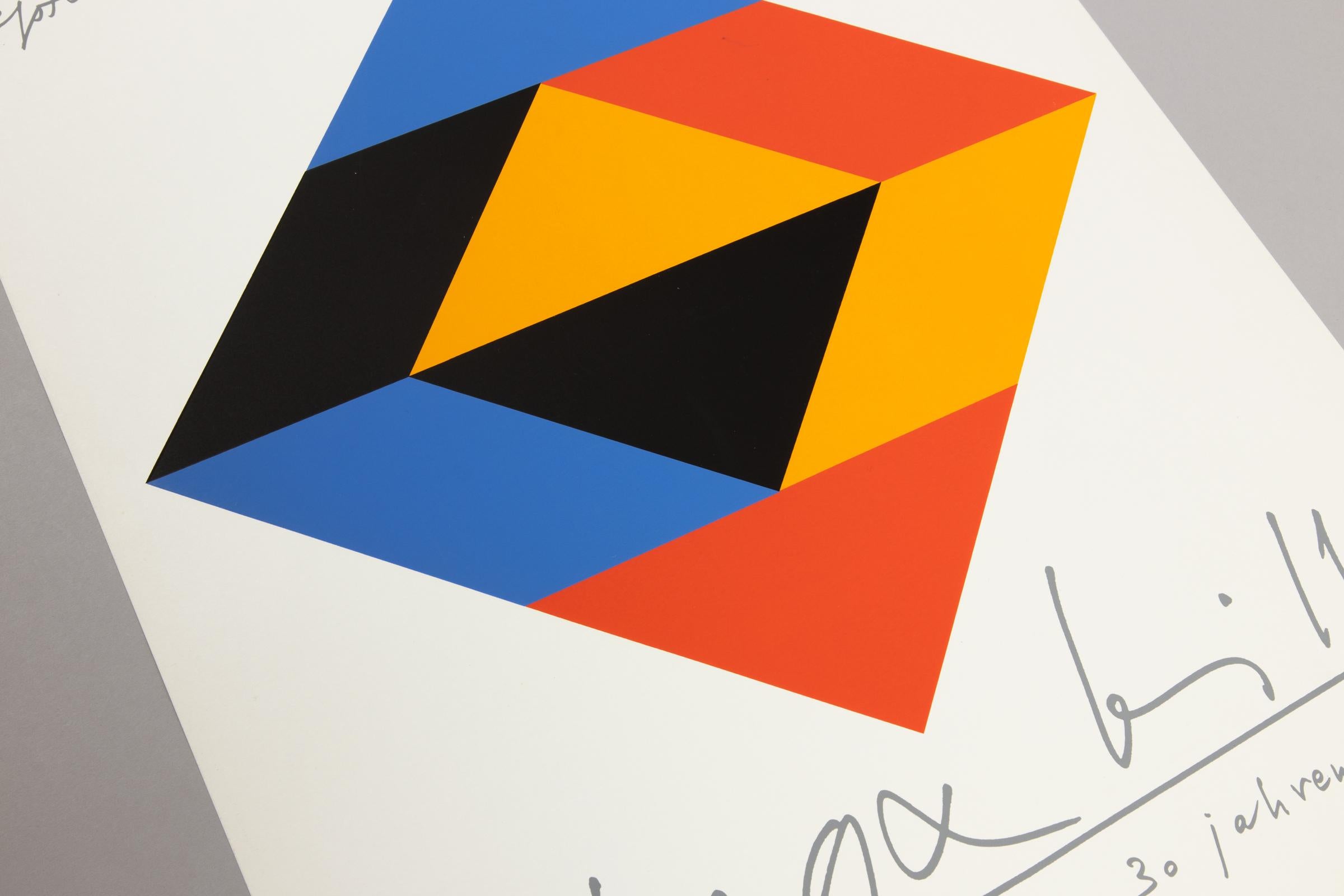 Max Bill, Original-Ausstellungsplakat von 1970, Abstrakter Siebdruck, Op Art im Angebot 1