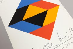 Max Bill, Cartel original de exposición de 1970, Serigrafía abstracta, Op Art