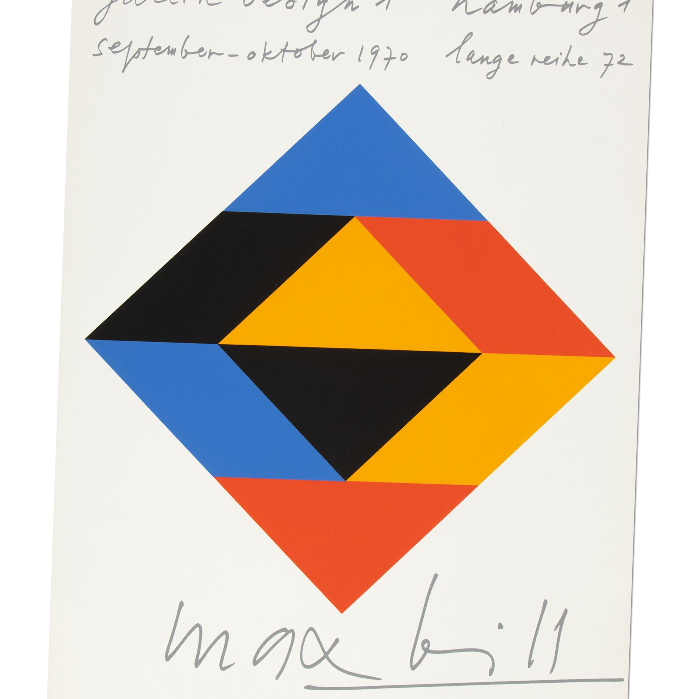 Max Bill, Original-Ausstellungsplakat von 1970, Abstrakter Siebdruck, Op Art im Angebot 3