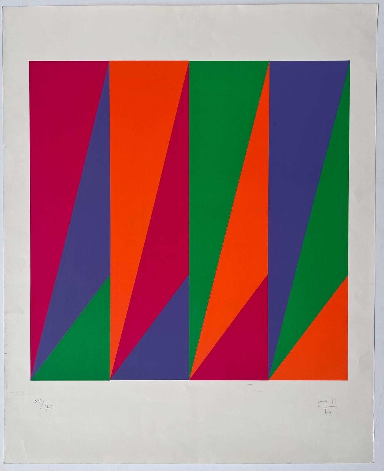 Variación de tres colores - Print Abstracto de Max Bill