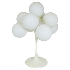 Lampe de table à globe en verre blanc Max Bill