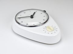 Max Bill Weiße Wanduhr & Timer Moderne Mitte des Jahrhunderts, Junghans Deutschland, 1950er Jahre