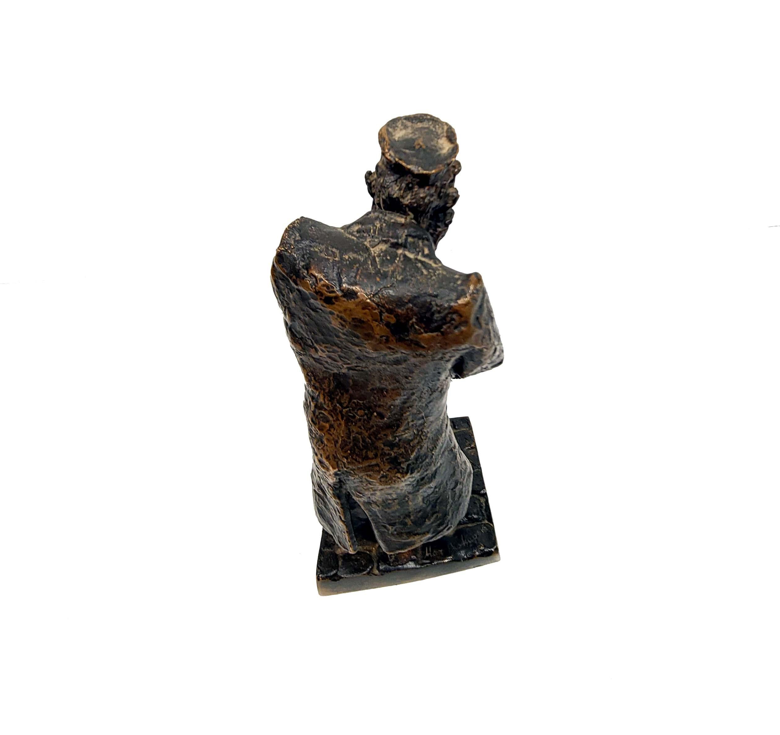Max Biskupski Poland, Bronze Sculpture of an Old Jew 2