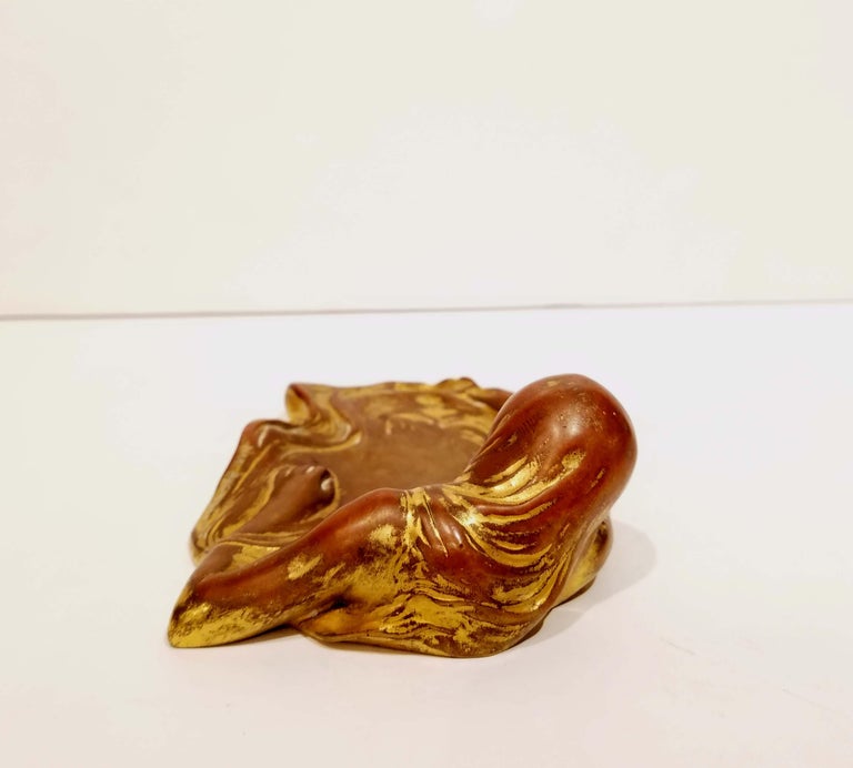 Art Nouveau Max Blondat Gilt Bronze Sculptural Desk Piece For Sale
