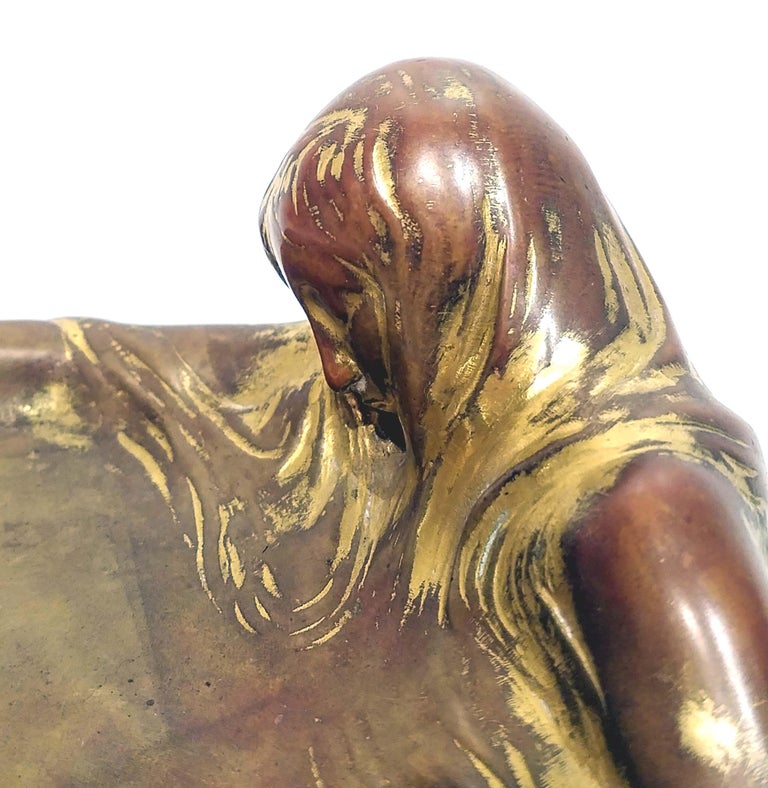 French Max Blondat Gilt Bronze Sculptural Desk Piece For Sale