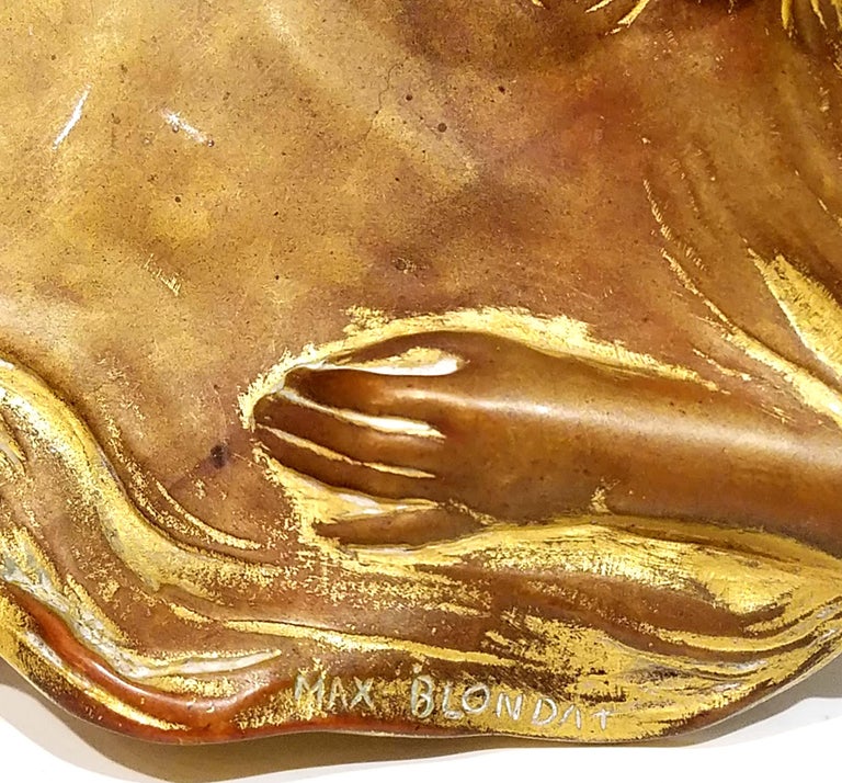 Max Blondat Gilt Bronze Sculptural Desk Piece For Sale 1