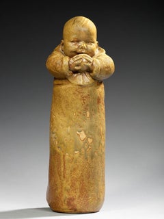 Max Blondat French Art Nouveau Sculpture, " Bébé au maillot"