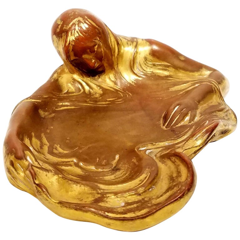 Max Blondat Gilt Bronze Sculptural Desk Piece For Sale