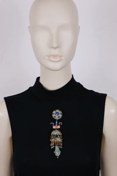 MAX BOINET (Attributed to) for SCHIAPARELLI Vintage Dangle Brooch, France, 1940s