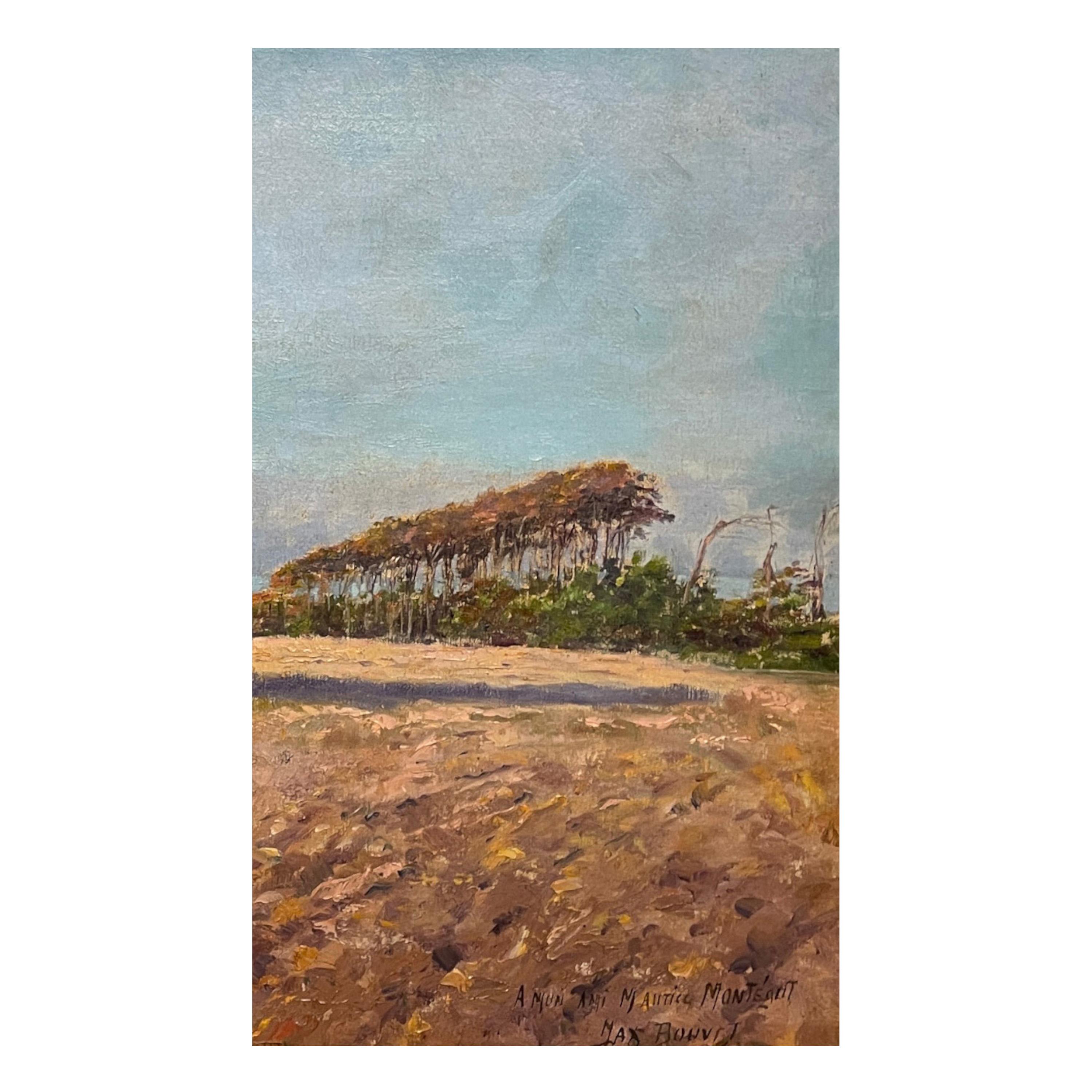Antique French Post Impressionist Oil Painting Haystack Farm Landscape 1890 For Sale 3